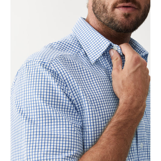 RM Williams Hervey White Blue Shirt