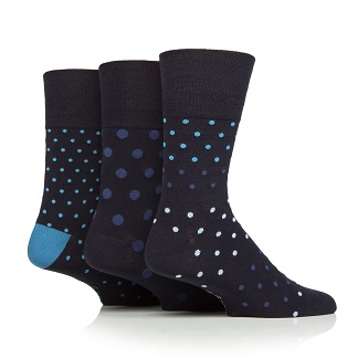 Gentle Grip 3 Pack Bamboo Black/Navy/Charcoal Socks