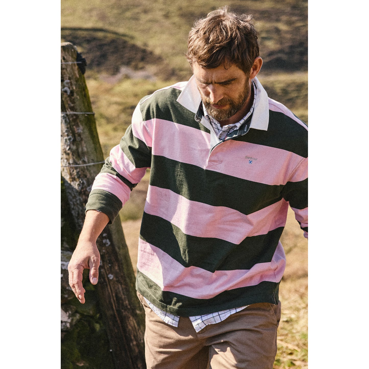 Barbour Broome Pink Rugby Shirt