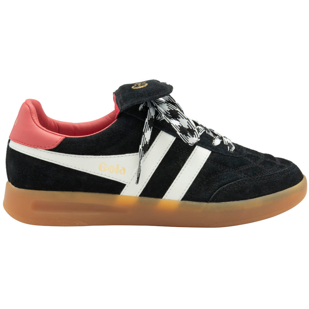 Gola Stadium '86 Black/Off White/Coral/Gum Trainers