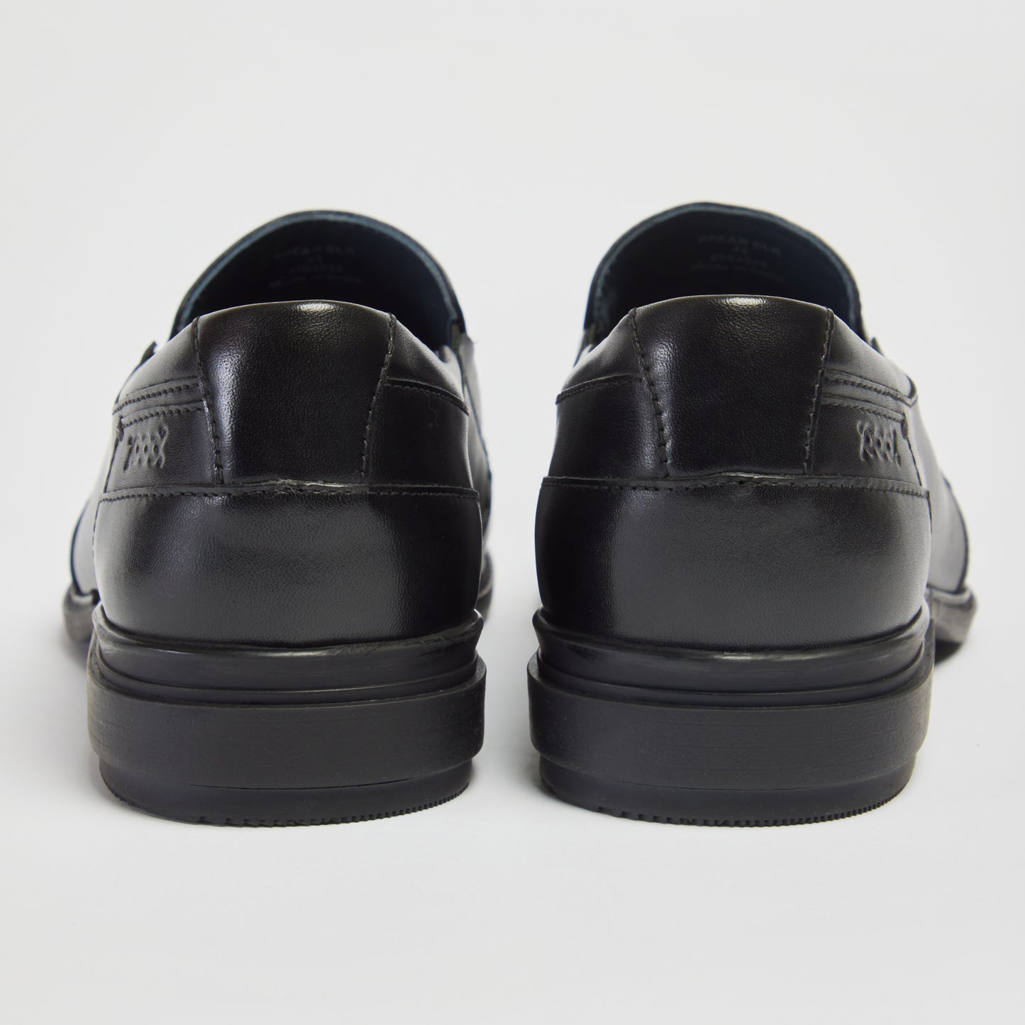 Pod Spear Black Leather Slip On Shoes