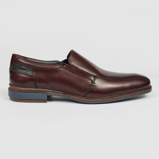 Pod Spear Chestnut Leather Slip On Shoes