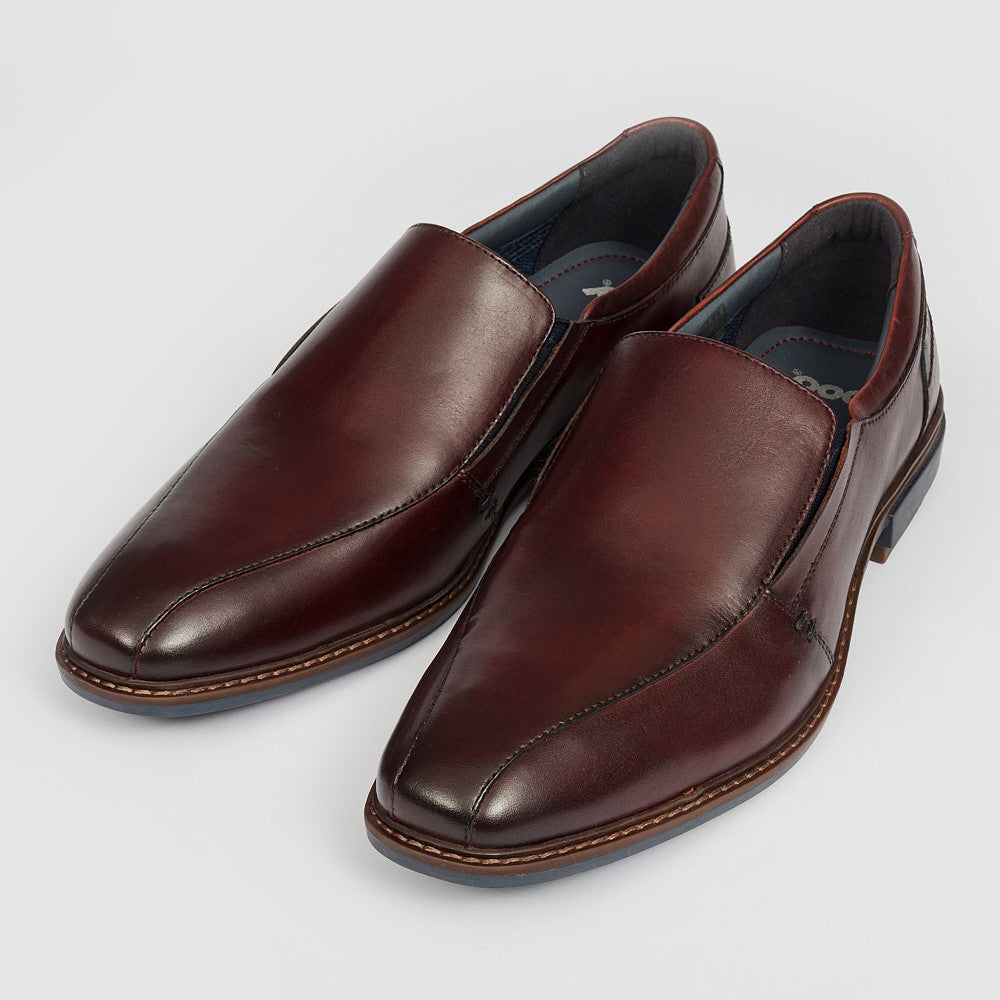 Pod Spear Chestnut Leather Slip On Shoes
