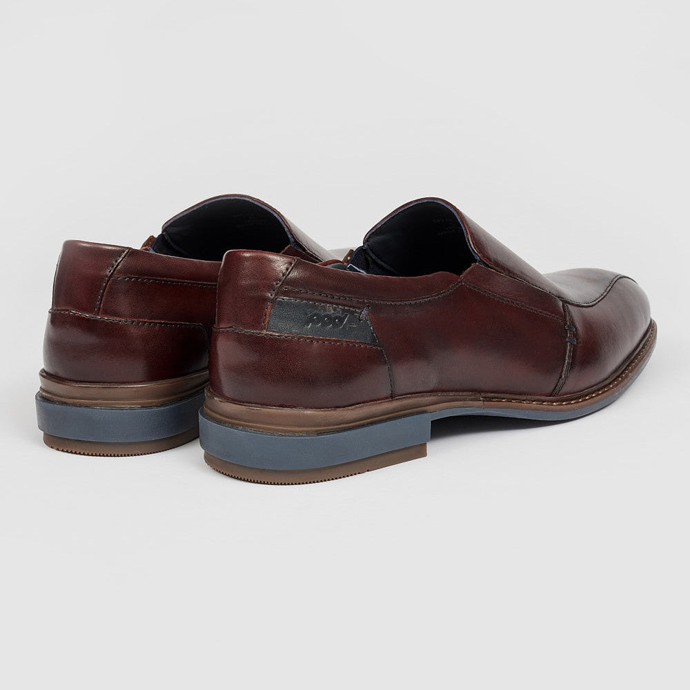 Pod Spear Chestnut Leather Slip On Shoes