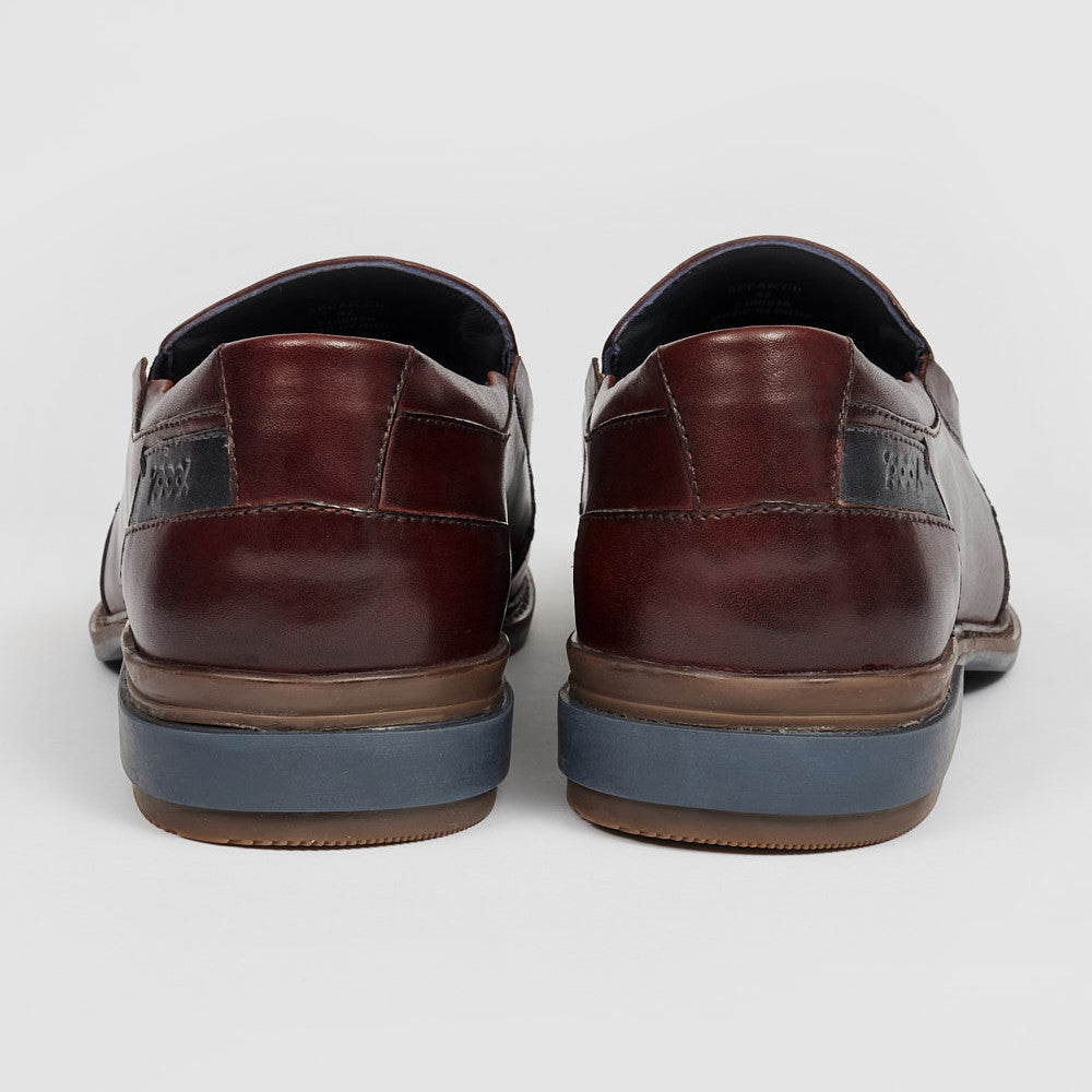 Pod Spear Chestnut Leather Slip On Shoes
