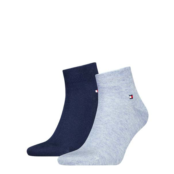 Tommy Hilfiger 342025001 050 Light Blue Melange 2 Pair Quarter Sports Socks