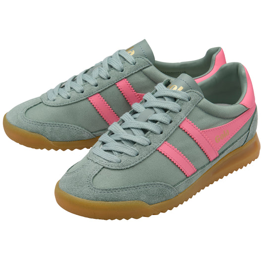 Gola Tornado Green Mist/Fluro Pink Trainers
