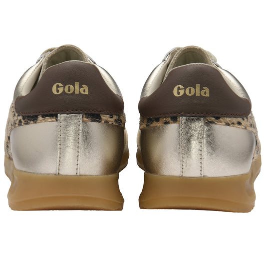 Gola Torpedo Glimmer Safari Gold/Leopard/Dark Brown Trainers