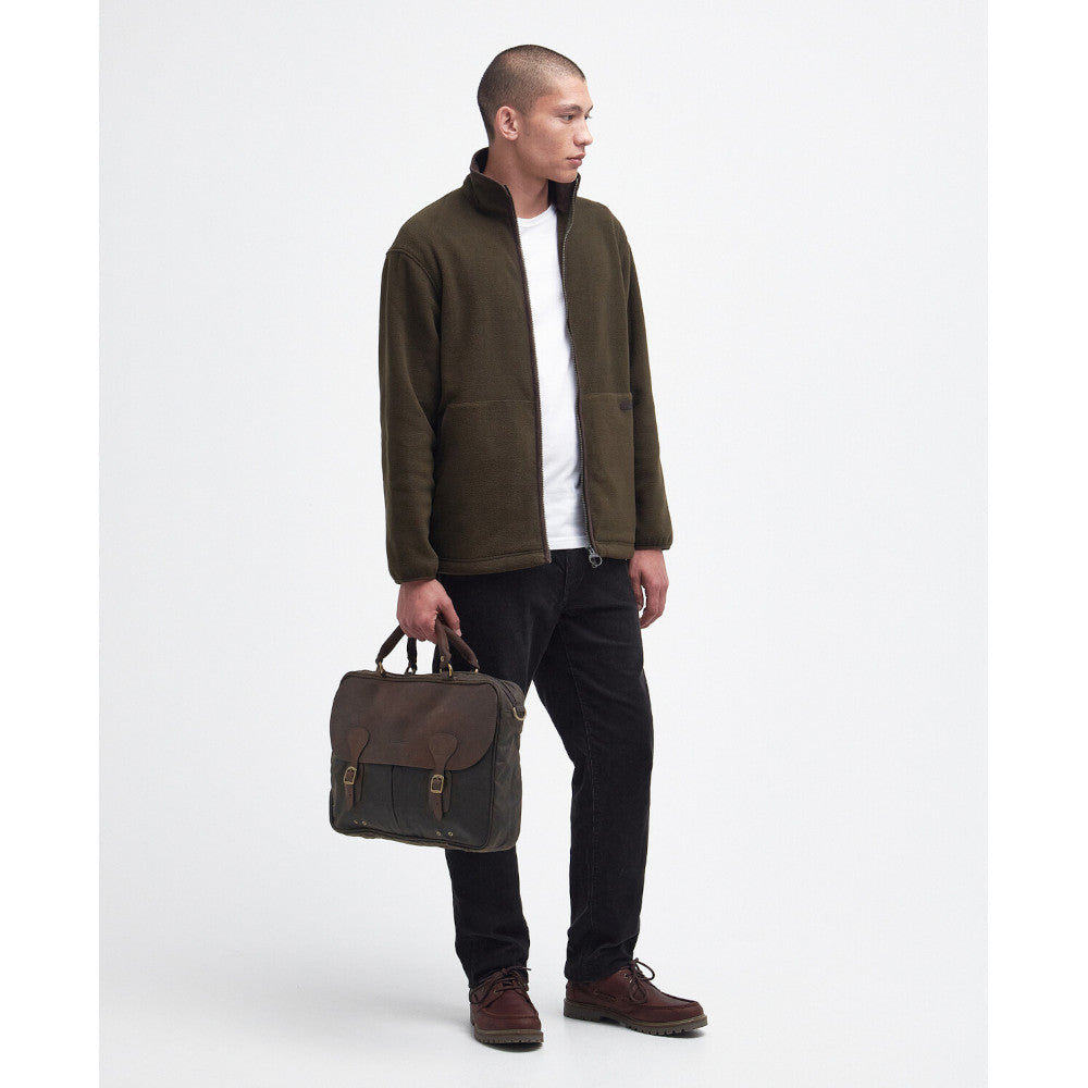 Barbour Olive Wax Briefcase
