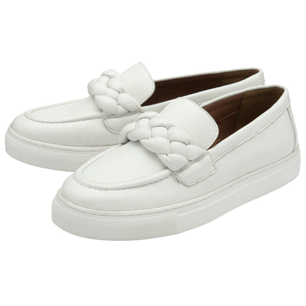 Lotus Bertie White Loafers