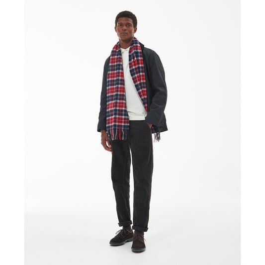 Barbour Tartan Lambswool Cranberry Scarf