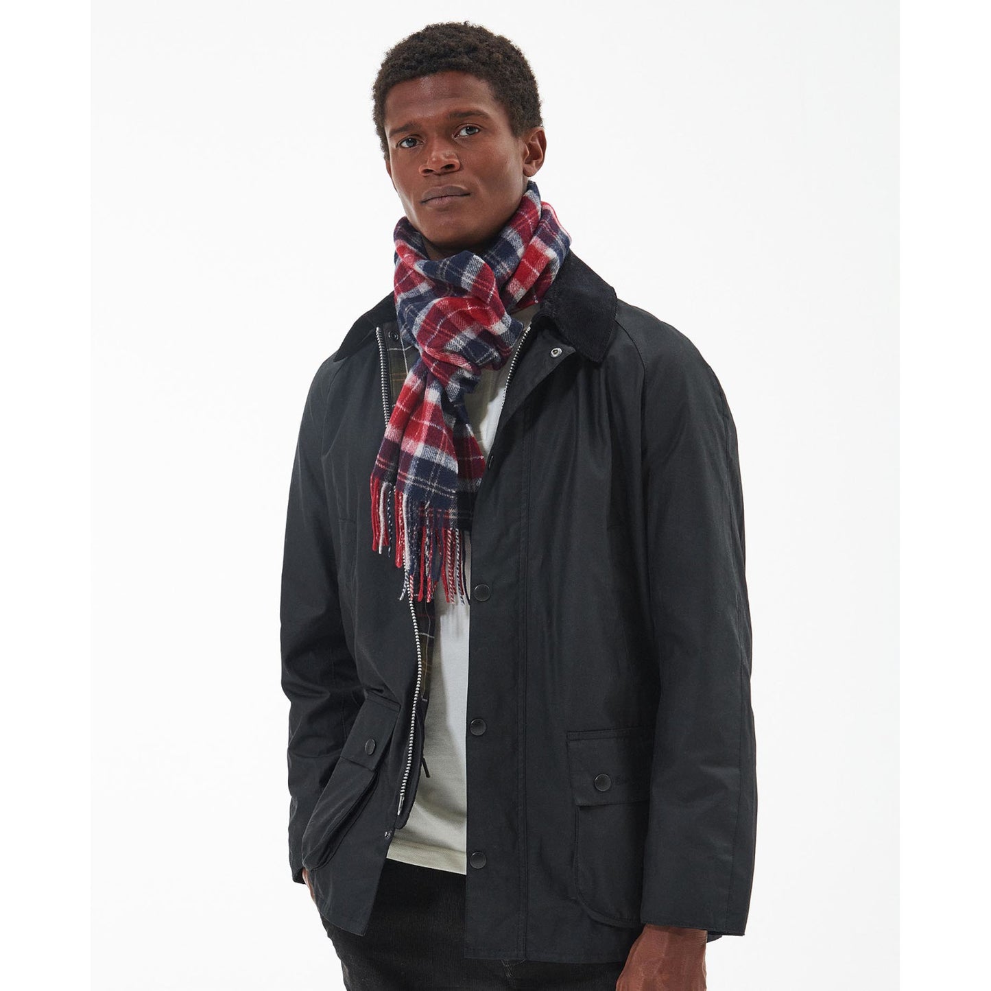Barbour Tartan Lambswool Cranberry Scarf