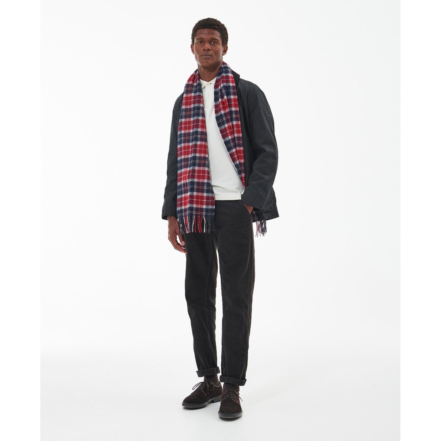 Barbour Tartan Lambswool Cranberry Scarf