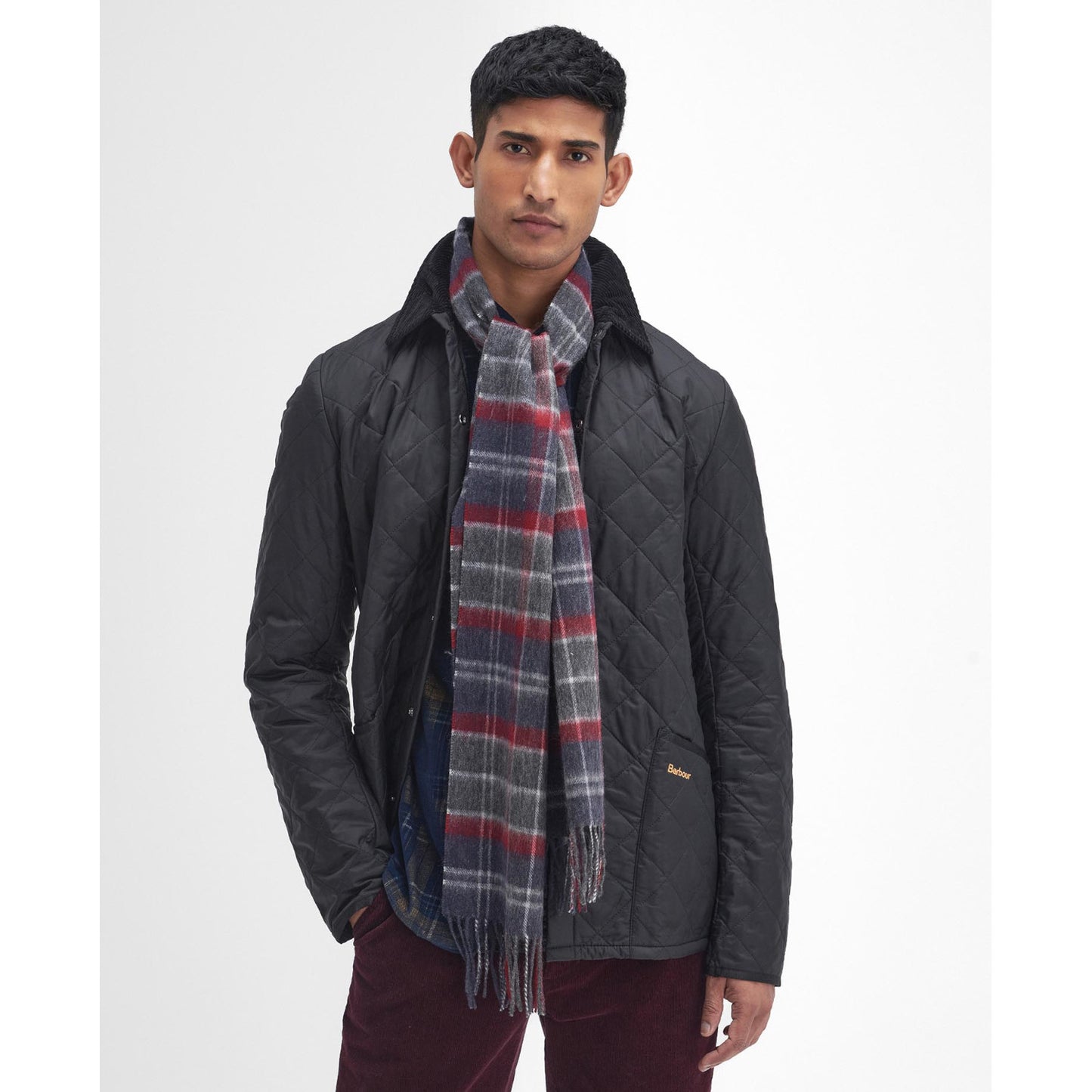 Barbour Tartan Cashmere Blue Granite Scarf