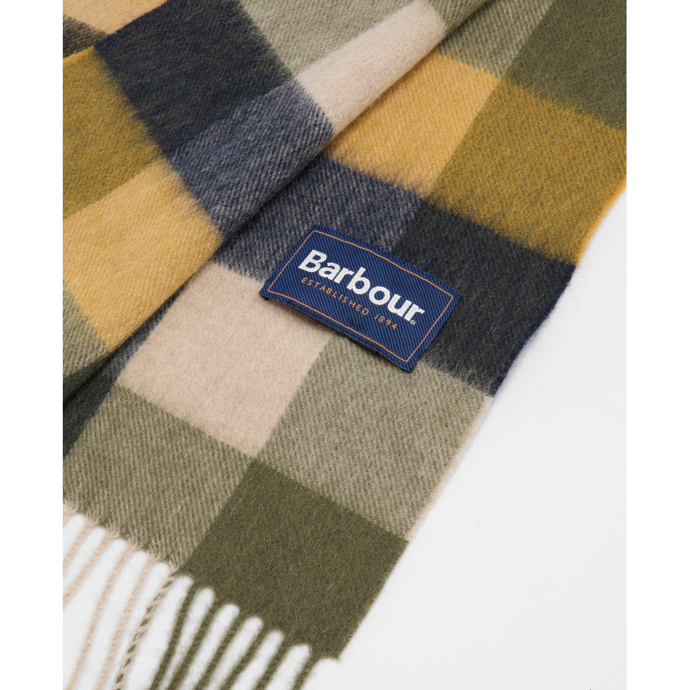 Barbour Lambswool Forest Mist Tattersall Scarf