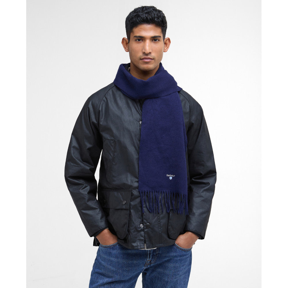 Barbour Plain Lambswool Navy Scarf