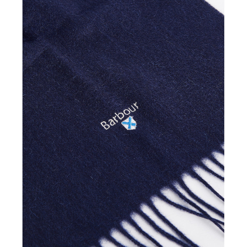 Barbour Plain Lambswool Navy Scarf