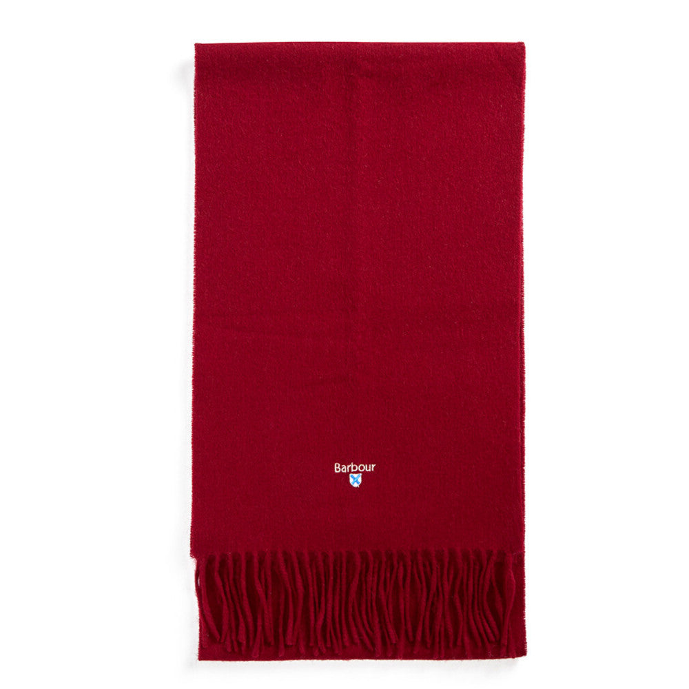 Barbour Plain Lambswool Biking Red Scarf