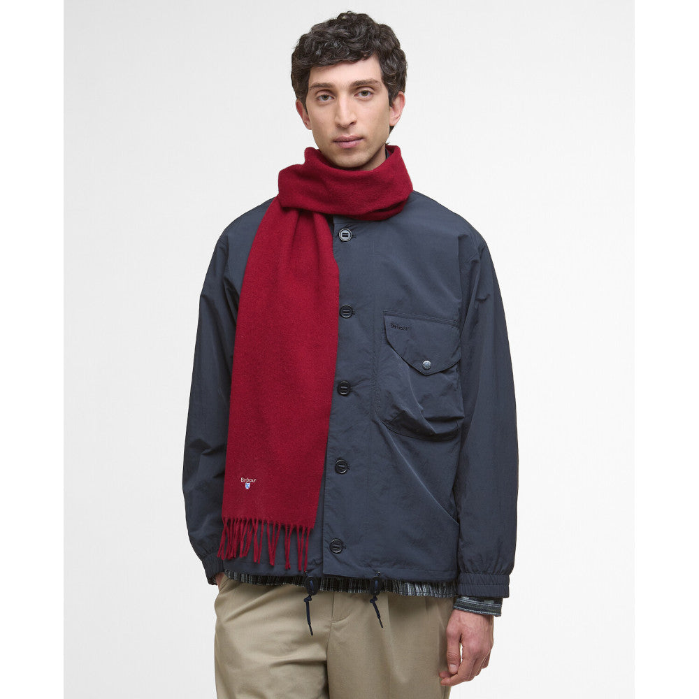 Barbour Plain Lambswool Biking Red Scarf