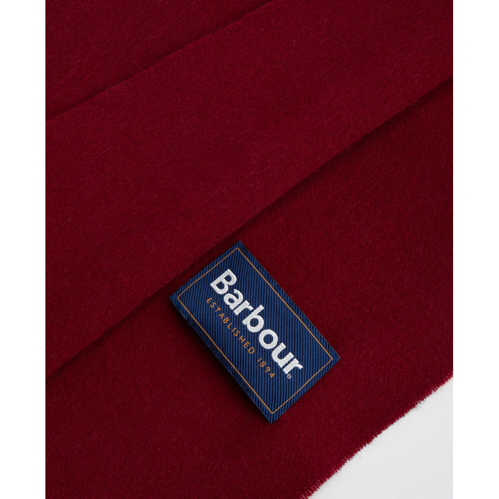 Barbour Plain Lambswool Biking Red Scarf