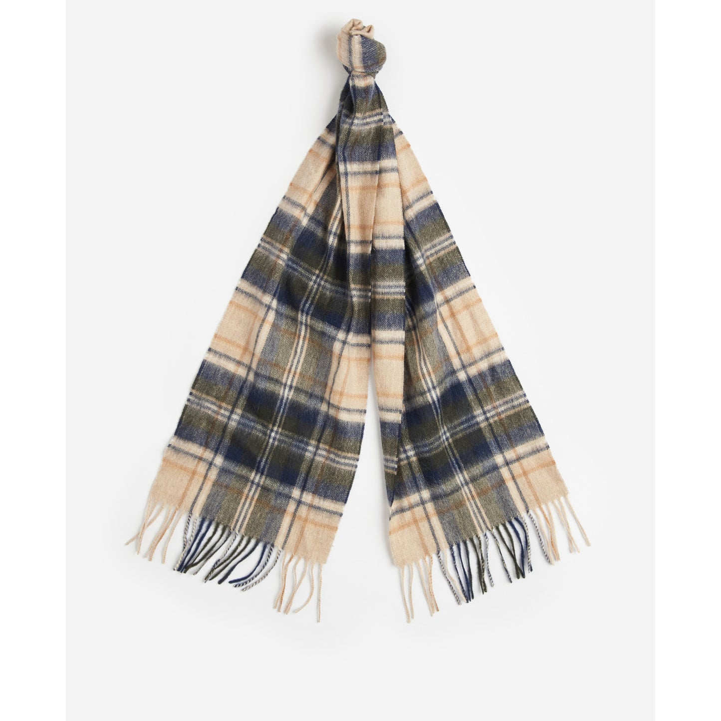 Barbour New Check Sand Beige Plaid Scarf