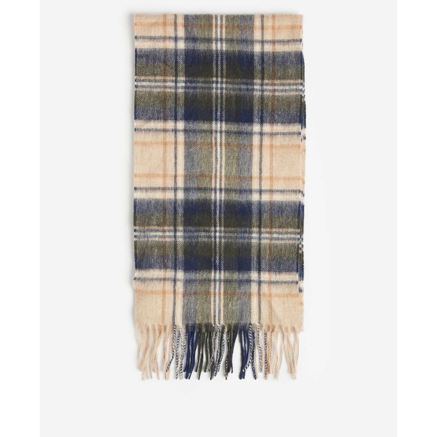 Barbour New Check Sand Beige Plaid Scarf