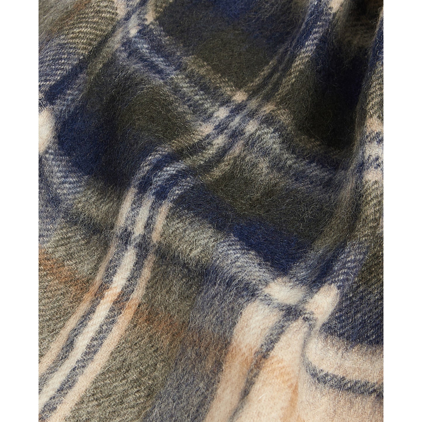 Barbour New Check Sand Beige Plaid Scarf