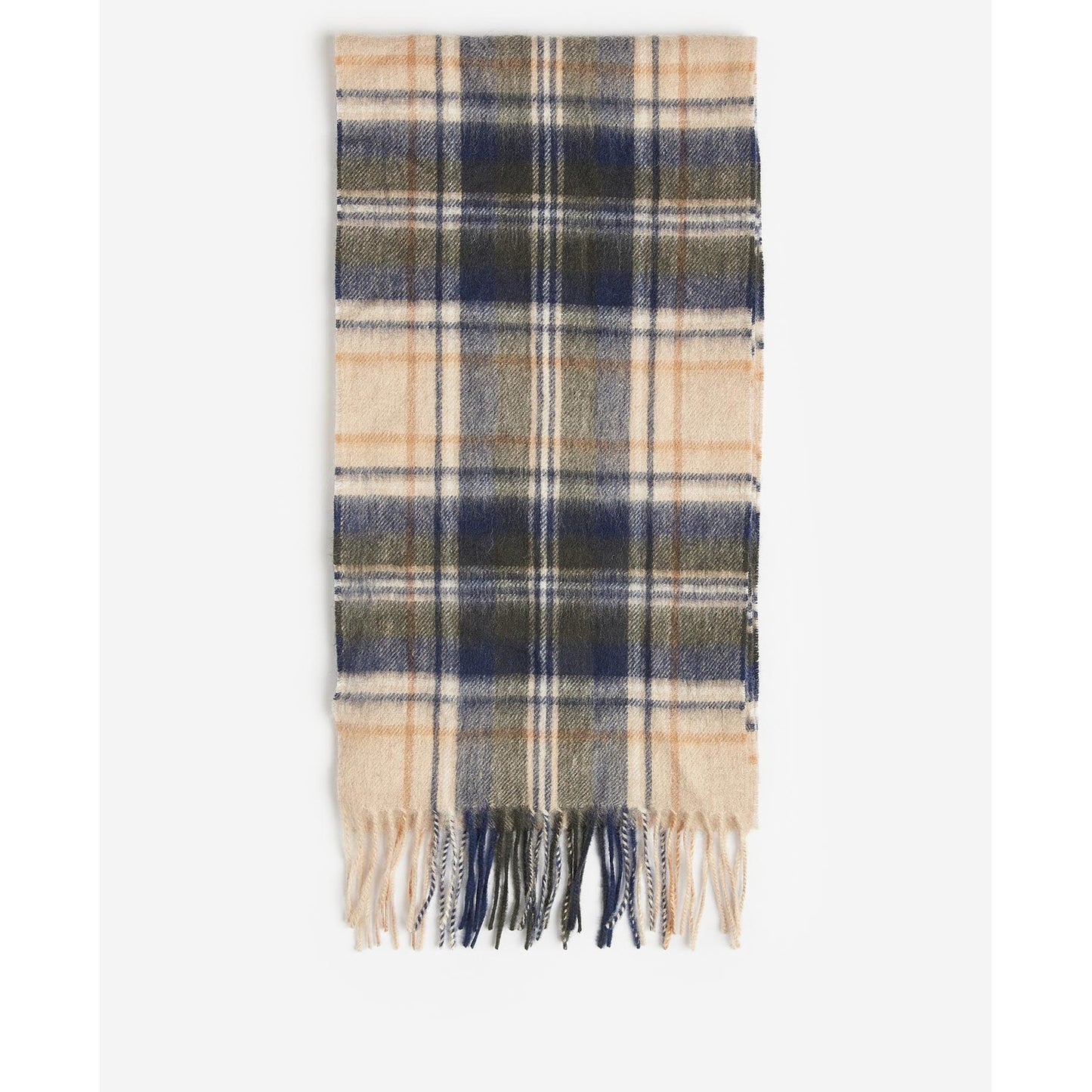 Barbour New Check Sand Beige Plaid Scarf