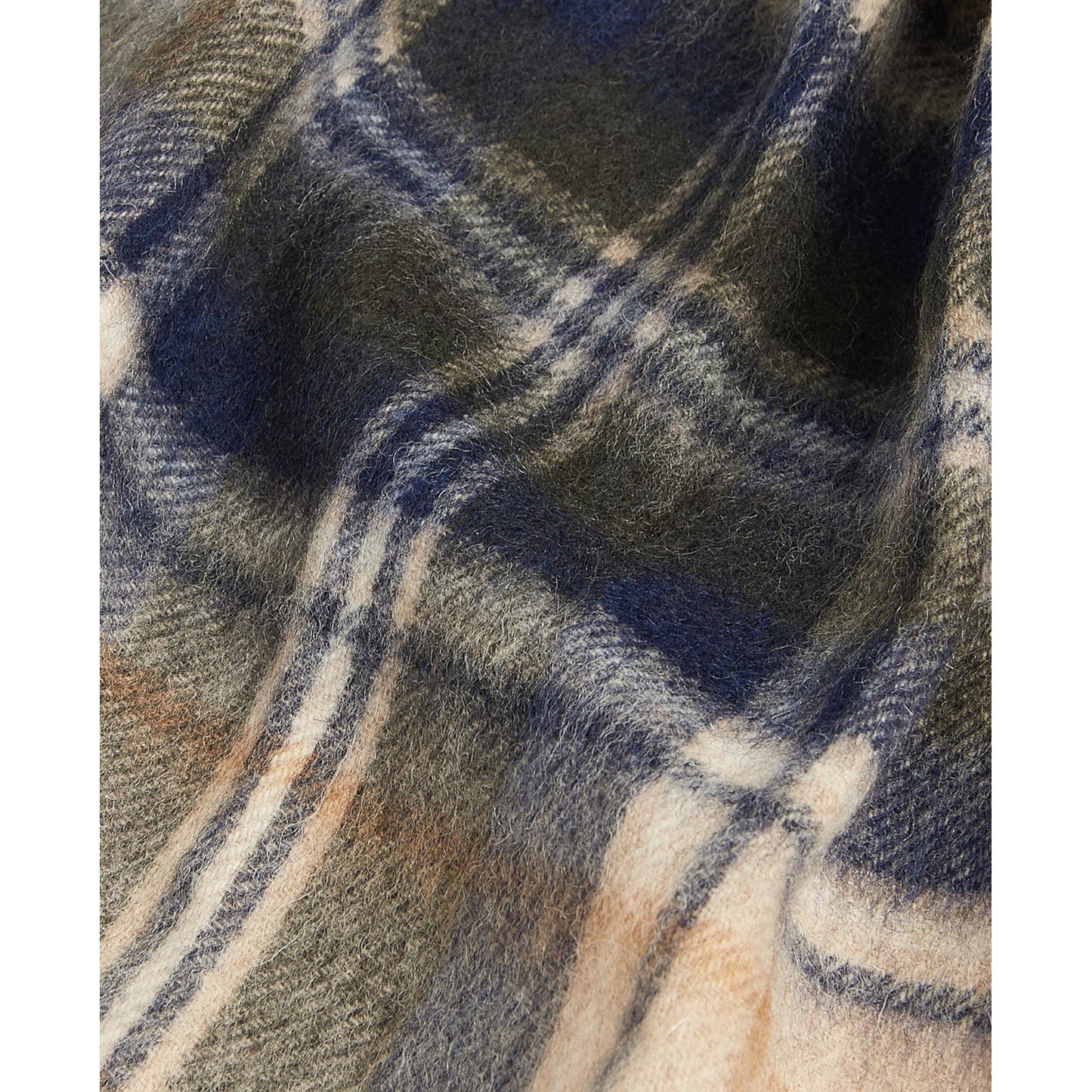 Barbour New Check Sand Beige Plaid Scarf