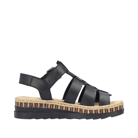 Rieker V7904-00 Black Sandals