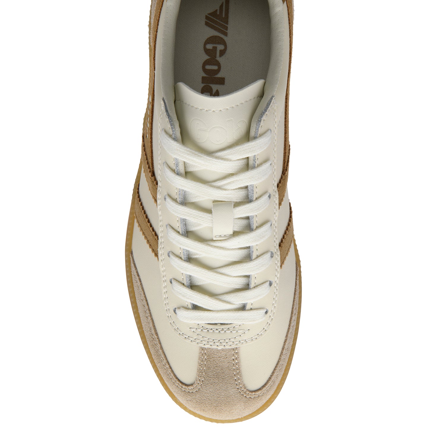 Gola Viper Leather Off White/Bone/Light Caramel/Gum Trainers