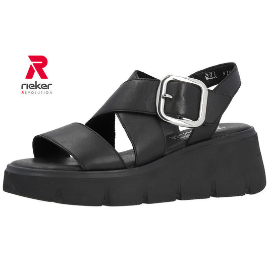 Rieker W1550-00 Black Sandals