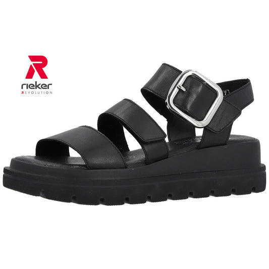 Rieker W1650-00 Black Sandals