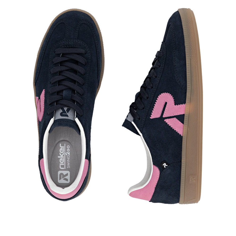 Rieker W2200-15 Navy Pink Trainers