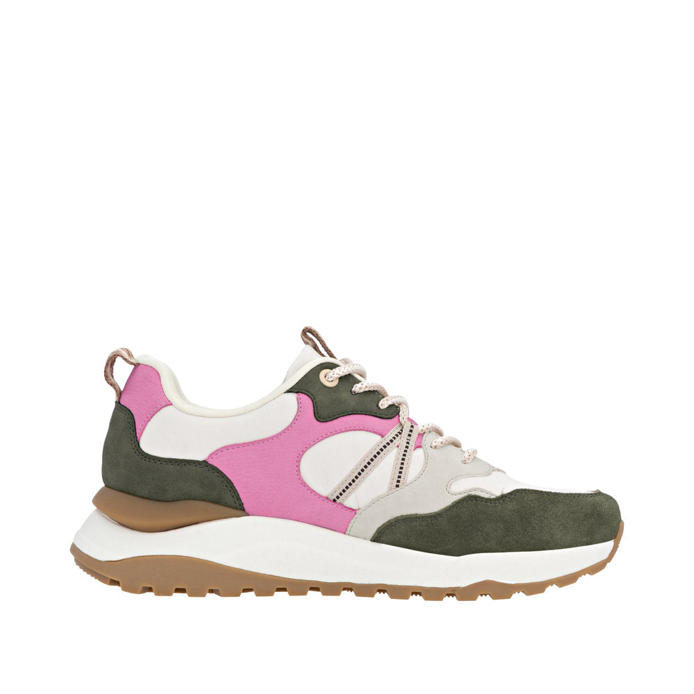 Rieker W2501-83 Green White Pink Trainers