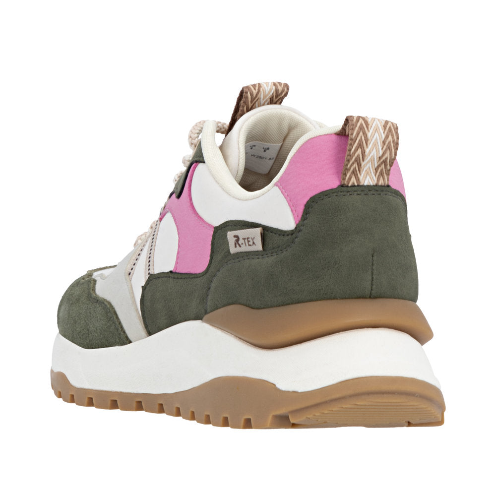 Rieker W2501-83 Green White Pink Trainers