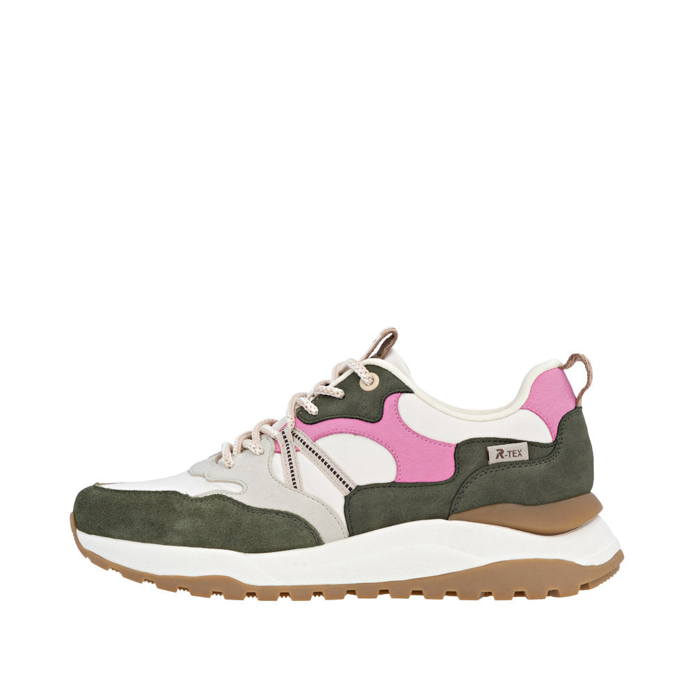 Rieker W2501-83 Green White Pink Trainers