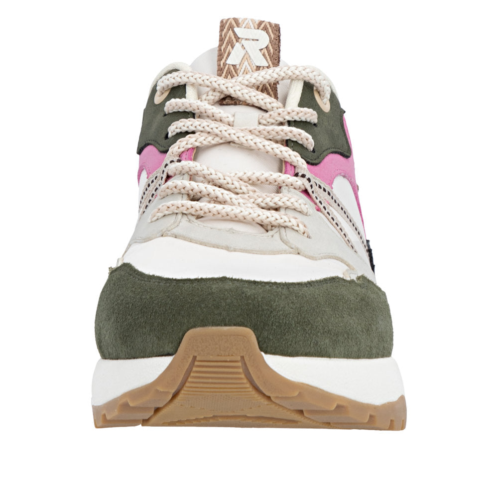 Rieker W2501-83 Green White Pink Trainers