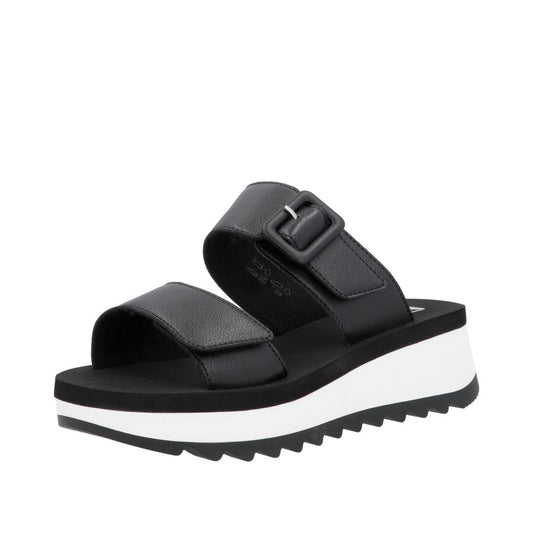 Rieker W3050-00 Black Sandals