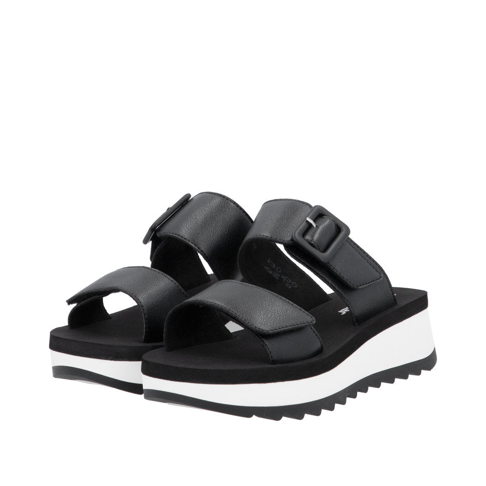 Rieker W3050-00 Black Sandals