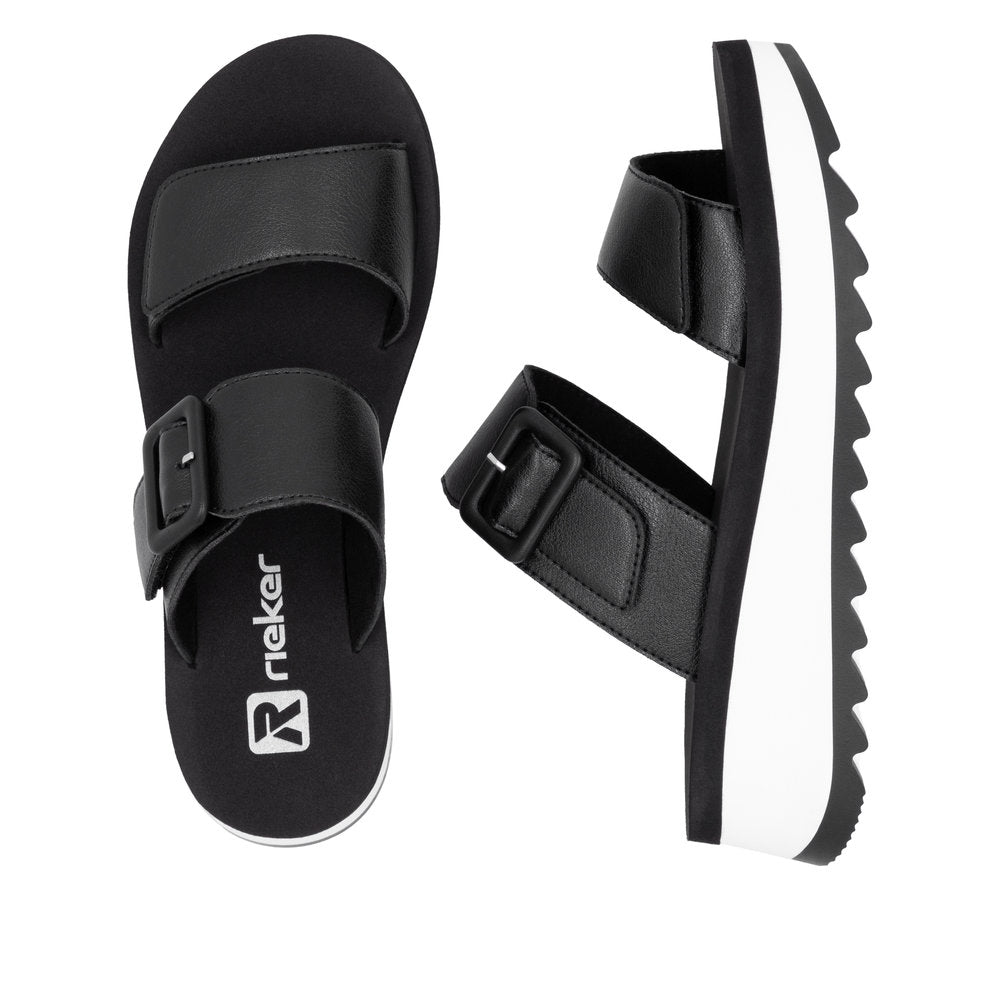 Rieker W3050-00 Black Sandals