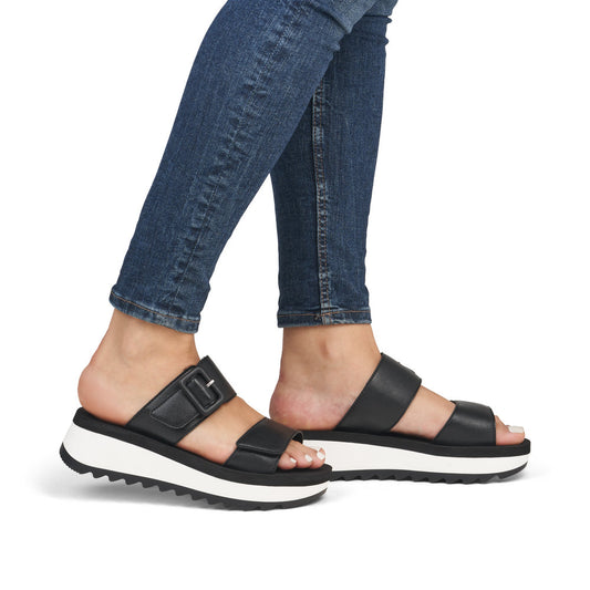Rieker W3050-00 Black Sandals