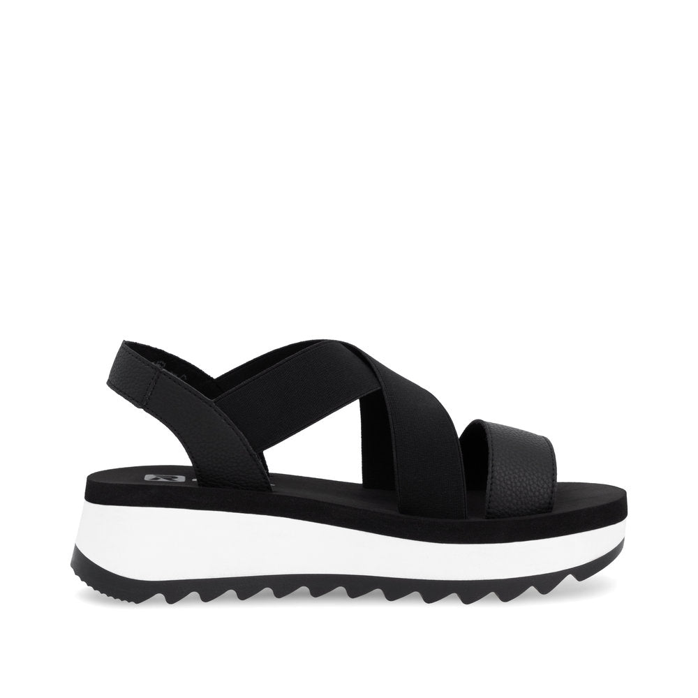 Rieker W3053-00 Black Sandals