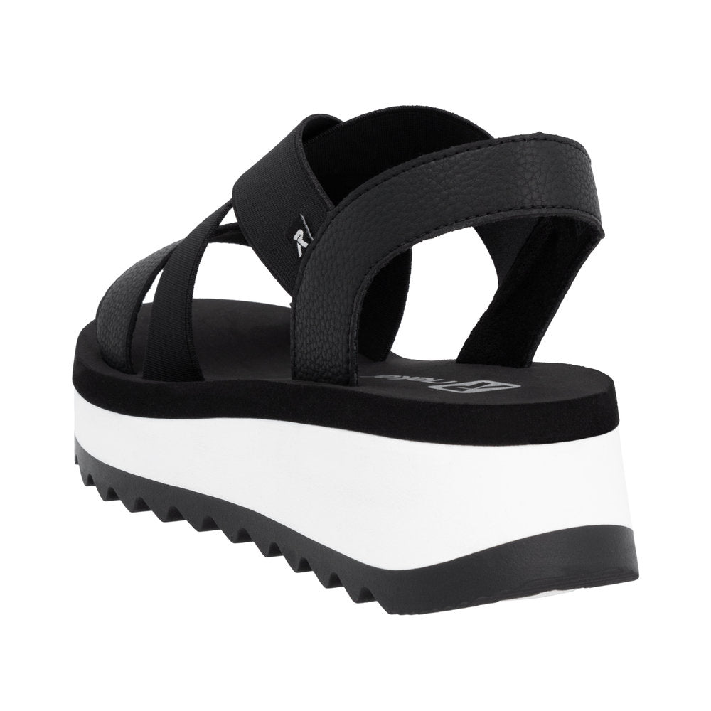 Rieker W3053-00 Black Sandals