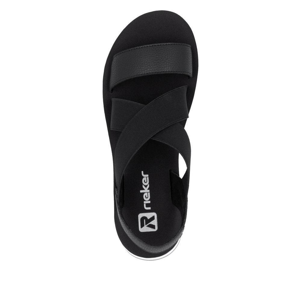 Rieker W3053-00 Black Sandals