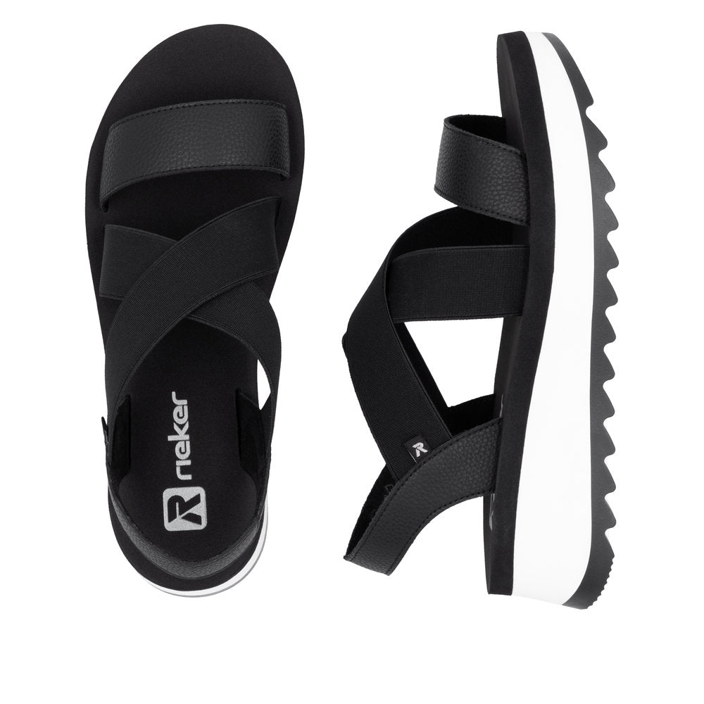 Rieker W3053-00 Black Sandals