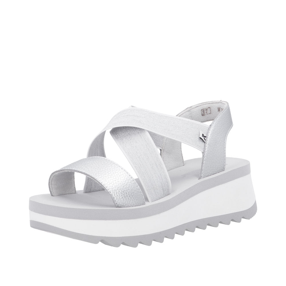 Rieker W3053-90 Silver Sandals