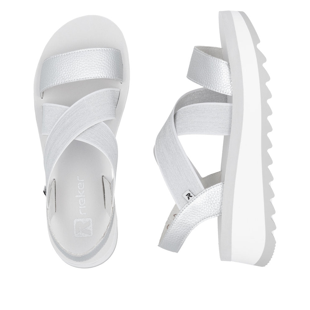 Rieker W3053-90 Silver Sandals