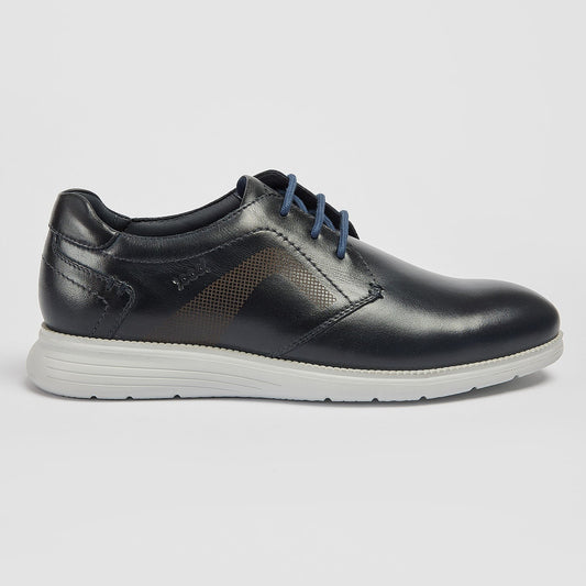 Pod Aston Navy Leather Lace Up Casual Shoes