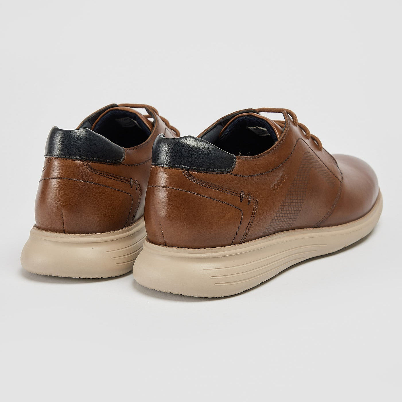 Pod Aston Cognac Tan Leather Lace Up Casual Shoes